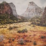 Desert Mountain in Mist